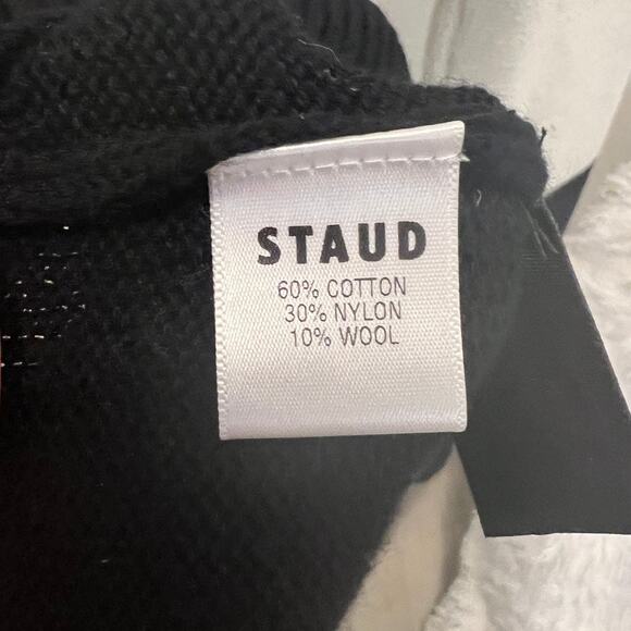 NWOT Staud Tic Tac Toe Black & White XO Checkered Crewneck Sweater Large - Picture 9 of 11